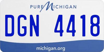 MI license plate DGN4418