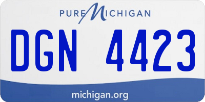 MI license plate DGN4423