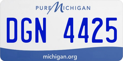 MI license plate DGN4425