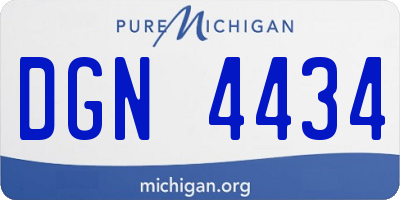 MI license plate DGN4434