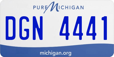 MI license plate DGN4441