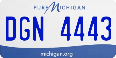 MI license plate DGN4443