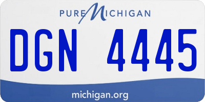 MI license plate DGN4445