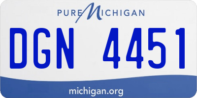 MI license plate DGN4451