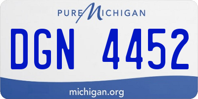 MI license plate DGN4452