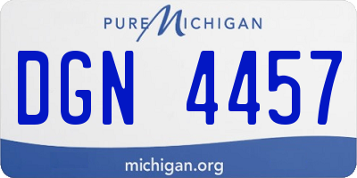 MI license plate DGN4457