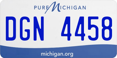 MI license plate DGN4458