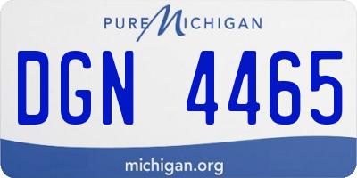 MI license plate DGN4465