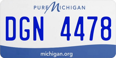 MI license plate DGN4478