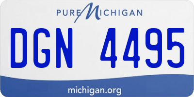 MI license plate DGN4495
