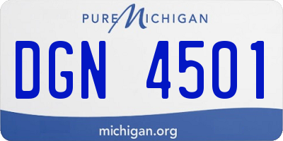 MI license plate DGN4501