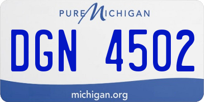 MI license plate DGN4502