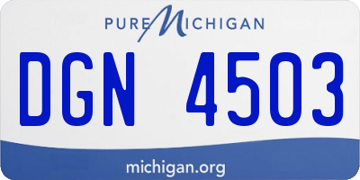 MI license plate DGN4503