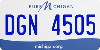 MI license plate DGN4505