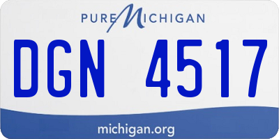 MI license plate DGN4517