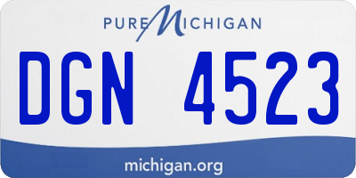 MI license plate DGN4523
