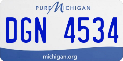 MI license plate DGN4534