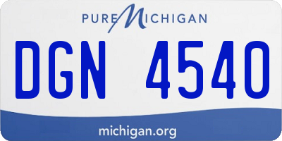 MI license plate DGN4540