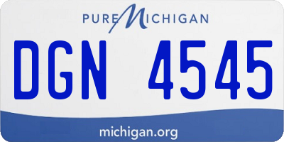 MI license plate DGN4545