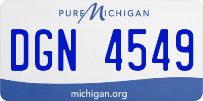 MI license plate DGN4549