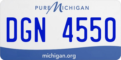 MI license plate DGN4550