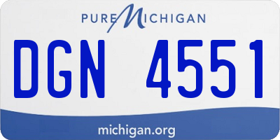 MI license plate DGN4551