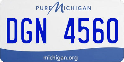 MI license plate DGN4560