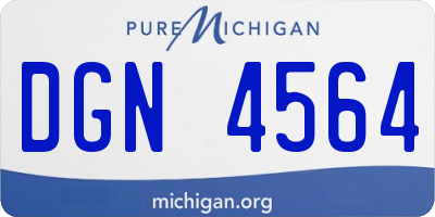 MI license plate DGN4564