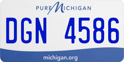 MI license plate DGN4586