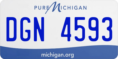MI license plate DGN4593