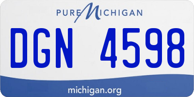 MI license plate DGN4598