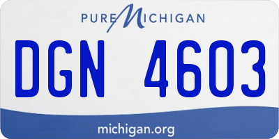 MI license plate DGN4603