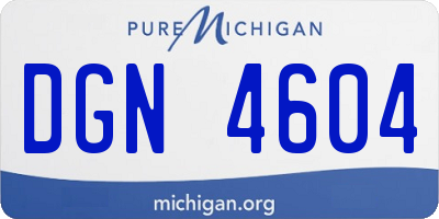 MI license plate DGN4604