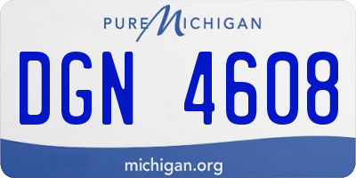 MI license plate DGN4608