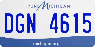 MI license plate DGN4615