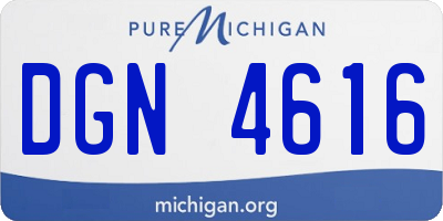 MI license plate DGN4616