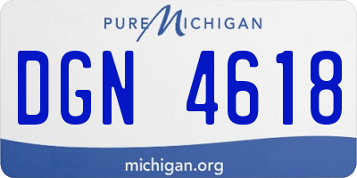 MI license plate DGN4618