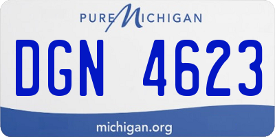 MI license plate DGN4623