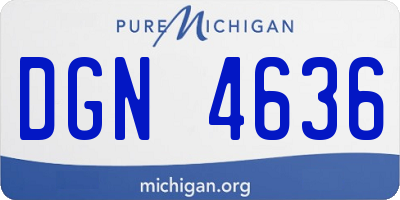 MI license plate DGN4636