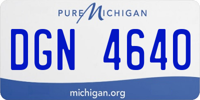 MI license plate DGN4640