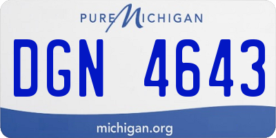 MI license plate DGN4643
