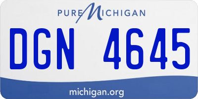 MI license plate DGN4645