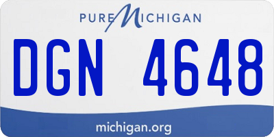 MI license plate DGN4648