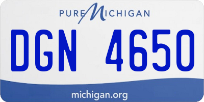 MI license plate DGN4650