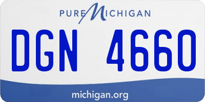 MI license plate DGN4660