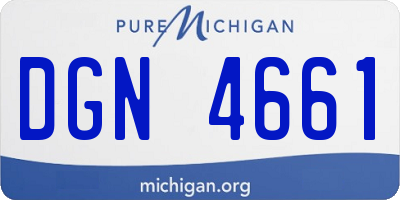 MI license plate DGN4661
