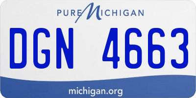 MI license plate DGN4663