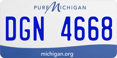 MI license plate DGN4668