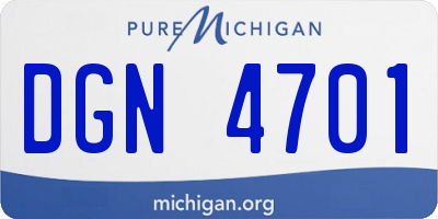 MI license plate DGN4701