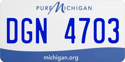 MI license plate DGN4703
